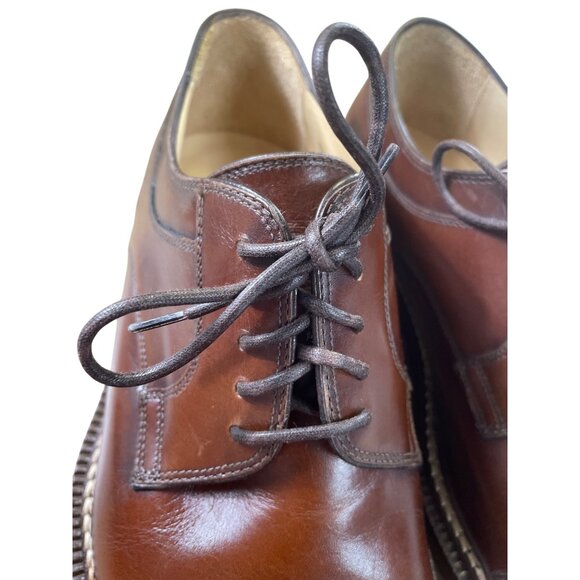 Vito Rufolo Mens Brown Leather Oxford Dress Shoes Size 11D SKU 8623